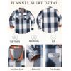 imageCOOFANDY Mens Long Sleeve Flannel Shirts Fashion Plaid Jacket Casual Button Down Shirt with PocketsBlue