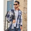 imageCOOFANDY Mens Long Sleeve Flannel Shirts Fashion Plaid Jacket Casual Button Down Shirt with PocketsBlue