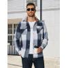 imageCOOFANDY Mens Long Sleeve Flannel Shirts Fashion Plaid Jacket Casual Button Down Shirt with PocketsBlue