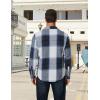 imageCOOFANDY Mens Long Sleeve Flannel Shirts Fashion Plaid Jacket Casual Button Down Shirt with PocketsBlue