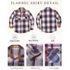 imageCOOFANDY Mens Long Sleeve Flannel Shirts Fashion Plaid Jacket Casual Button Down Shirt with PocketsBlue Redline