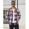 imageCOOFANDY Mens Long Sleeve Flannel Shirts Fashion Plaid Jacket Casual Button Down Shirt with PocketsBlue Redline