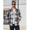 imageCOOFANDY Mens Long Sleeve Flannel Shirts Fashion Plaid Jacket Casual Button Down Shirt with PocketsBlue Yellowline