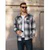 imageCOOFANDY Mens Long Sleeve Flannel Shirts Fashion Plaid Jacket Casual Button Down Shirt with PocketsBlue Yellowline