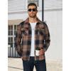 imageCOOFANDY Mens Long Sleeve Flannel Shirts Fashion Plaid Jacket Casual Button Down Shirt with PocketsBrown