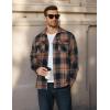 imageCOOFANDY Mens Long Sleeve Flannel Shirts Fashion Plaid Jacket Casual Button Down Shirt with PocketsBrown