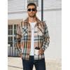 imageCOOFANDY Mens Long Sleeve Flannel Shirts Fashion Plaid Jacket Casual Button Down Shirt with PocketsGreen