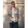 imageCOOFANDY Mens Long Sleeve Flannel Shirts Fashion Plaid Jacket Casual Button Down Shirt with PocketsGreen