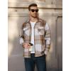 imageCOOFANDY Mens Long Sleeve Flannel Shirts Fashion Plaid Jacket Casual Button Down Shirt with PocketsKhaki