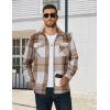 imageCOOFANDY Mens Long Sleeve Flannel Shirts Fashion Plaid Jacket Casual Button Down Shirt with PocketsKhaki