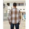 imageCOOFANDY Mens Long Sleeve Flannel Shirts Fashion Plaid Jacket Casual Button Down Shirt with PocketsKhaki