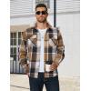 imageCOOFANDY Mens Long Sleeve Flannel Shirts Fashion Plaid Jacket Casual Button Down Shirt with PocketsKhakiblack
