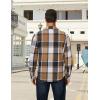 imageCOOFANDY Mens Long Sleeve Flannel Shirts Fashion Plaid Jacket Casual Button Down Shirt with PocketsKhakiblack