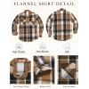imageCOOFANDY Mens Long Sleeve Flannel Shirts Fashion Plaid Jacket Casual Button Down Shirt with PocketsKhakiblack