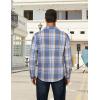 imageCOOFANDY Mens Long Sleeve Flannel Shirts Fashion Plaid Jacket Casual Button Down Shirt with PocketsLight Blue