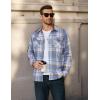 imageCOOFANDY Mens Long Sleeve Flannel Shirts Fashion Plaid Jacket Casual Button Down Shirt with PocketsLight Blue