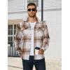 imageCOOFANDY Mens Long Sleeve Flannel Shirts Fashion Plaid Jacket Casual Button Down Shirt with PocketsLight Khaki