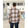 imageCOOFANDY Mens Long Sleeve Flannel Shirts Fashion Plaid Jacket Casual Button Down Shirt with PocketsLight Khaki