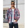 imageCOOFANDY Mens Long Sleeve Flannel Shirts Fashion Plaid Jacket Casual Button Down Shirt with PocketsRed Blue