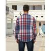 imageCOOFANDY Mens Long Sleeve Flannel Shirts Fashion Plaid Jacket Casual Button Down Shirt with PocketsRed Blue