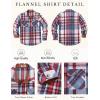 imageCOOFANDY Mens Long Sleeve Flannel Shirts Fashion Plaid Jacket Casual Button Down Shirt with PocketsRed Blue