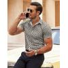 imageCOOFANDY Mens Muscle Fit Dress Shirts WrinkleFree Short Sleeve Casual Button Down Shirt3d Blocks
