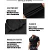 imageCOOFANDY Mens Muscle Fit Dress Shirts WrinkleFree Short Sleeve Casual Button Down ShirtBlack