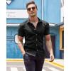 imageCOOFANDY Mens Muscle Fit Dress Shirts WrinkleFree Short Sleeve Casual Button Down ShirtBlack