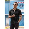 imageCOOFANDY Mens Muscle Fit Dress Shirts WrinkleFree Short Sleeve Casual Button Down ShirtBlack