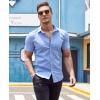 imageCOOFANDY Mens Muscle Fit Dress Shirts WrinkleFree Short Sleeve Casual Button Down ShirtBlue