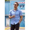 imageCOOFANDY Mens Muscle Fit Dress Shirts WrinkleFree Short Sleeve Casual Button Down ShirtBlue