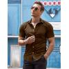 imageCOOFANDY Mens Muscle Fit Dress Shirts WrinkleFree Short Sleeve Casual Button Down ShirtBrown