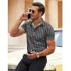 imageCOOFANDY Mens Muscle Fit Dress Shirts WrinkleFree Short Sleeve Casual Button Down ShirtFloral Black2