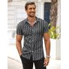 imageCOOFANDY Mens Muscle Fit Dress Shirts WrinkleFree Short Sleeve Casual Button Down ShirtFloral Black2
