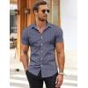 imageCOOFANDY Mens Muscle Fit Dress Shirts WrinkleFree Short Sleeve Casual Button Down ShirtFloral Blue1