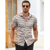 imageCOOFANDY Mens Muscle Fit Dress Shirts WrinkleFree Short Sleeve Casual Button Down ShirtGreyBeige1
