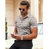 imageCOOFANDY Mens Muscle Fit Dress Shirts WrinkleFree Short Sleeve Casual Button Down ShirtGreyBeige1