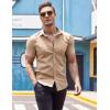 imageCOOFANDY Mens Muscle Fit Dress Shirts WrinkleFree Short Sleeve Casual Button Down ShirtKhaki
