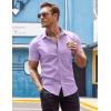 imageCOOFANDY Mens Muscle Fit Dress Shirts WrinkleFree Short Sleeve Casual Button Down ShirtLavender