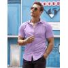 imageCOOFANDY Mens Muscle Fit Dress Shirts WrinkleFree Short Sleeve Casual Button Down ShirtLavender
