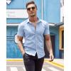 imageCOOFANDY Mens Muscle Fit Dress Shirts WrinkleFree Short Sleeve Casual Button Down ShirtLight Blue