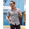 imageCOOFANDY Mens Muscle Fit Dress Shirts WrinkleFree Short Sleeve Casual Button Down ShirtLight Grey