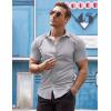 imageCOOFANDY Mens Muscle Fit Dress Shirts WrinkleFree Short Sleeve Casual Button Down ShirtLight Grey