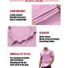 imageCOOFANDY Mens Muscle Fit Dress Shirts WrinkleFree Short Sleeve Casual Button Down ShirtLight Pink