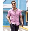 imageCOOFANDY Mens Muscle Fit Dress Shirts WrinkleFree Short Sleeve Casual Button Down ShirtLight Pink