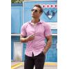 imageCOOFANDY Mens Muscle Fit Dress Shirts WrinkleFree Short Sleeve Casual Button Down ShirtLight Pink