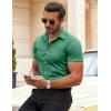 imageCOOFANDY Mens Muscle Fit Dress Shirts WrinkleFree Short Sleeve Casual Button Down ShirtOcean Mist