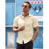 imageCOOFANDY Mens Muscle Fit Dress Shirts WrinkleFree Short Sleeve Casual Button Down ShirtStone