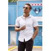 imageCOOFANDY Mens Muscle Fit Dress Shirts WrinkleFree Short Sleeve Casual Button Down ShirtWhite
