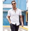 imageCOOFANDY Mens Muscle Fit Dress Shirts WrinkleFree Short Sleeve Casual Button Down ShirtWhite